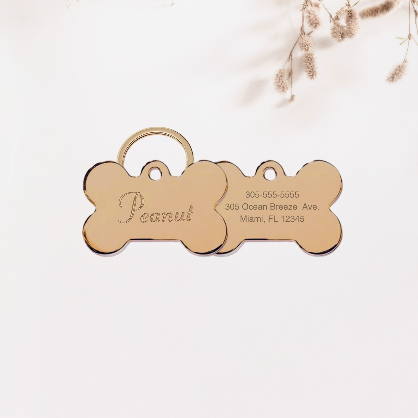 Gold-Plated Engraved Pet ID Tag