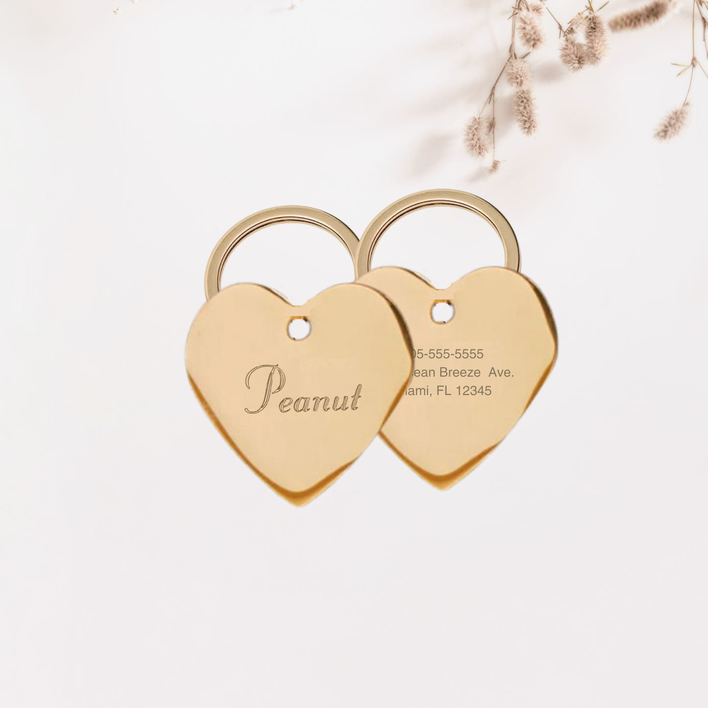 Engraved ID Tag, Heart