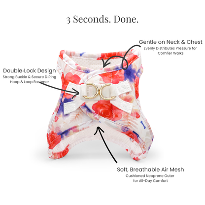 Step-In, No-Choke, Breathable Paws Paws Miami Floral Harness