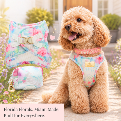 Step-In, No-Choke, Breathable Paws Paws Miami Floral Harness