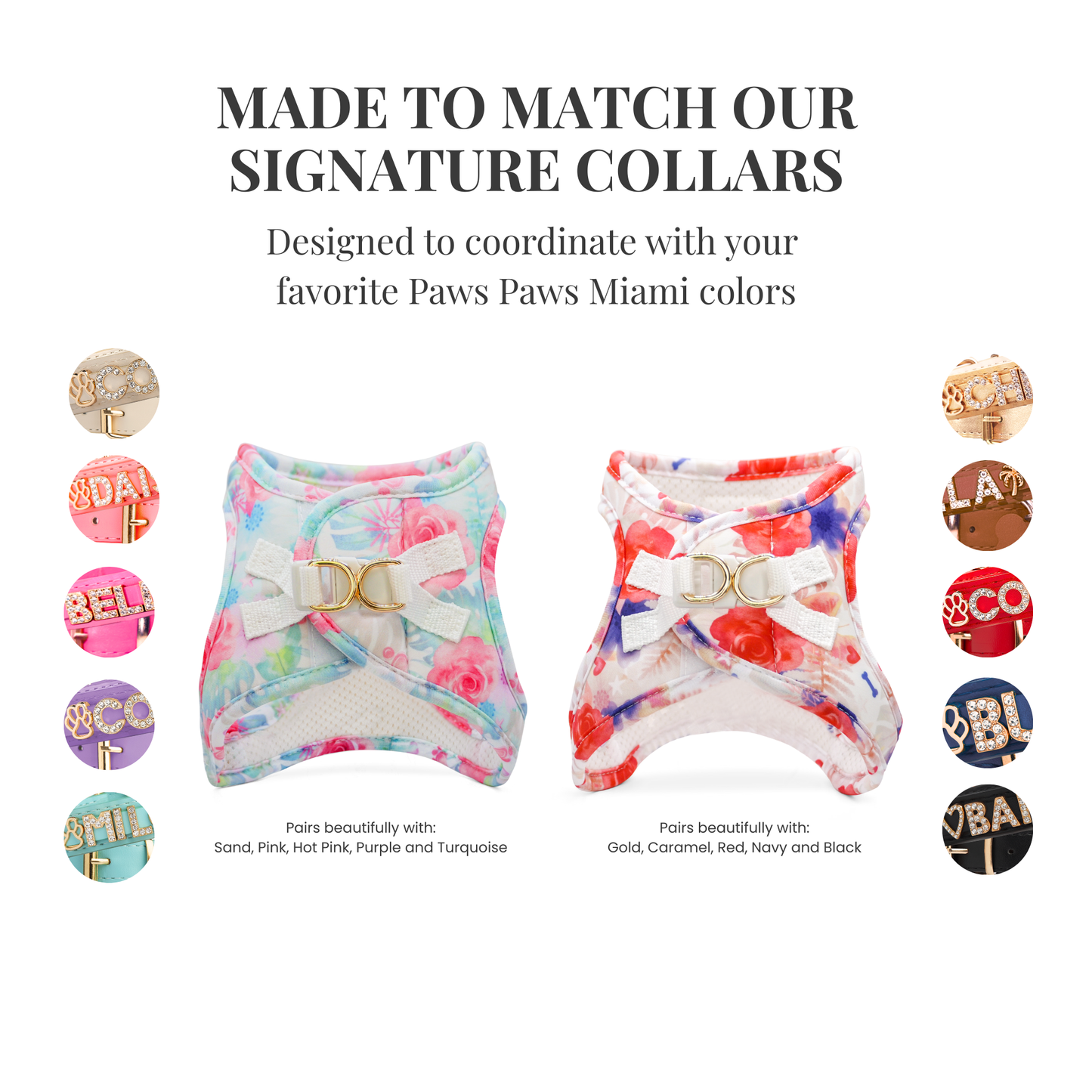 Step-In, No-Choke, Breathable Paws Paws Miami Floral Harness