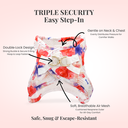 Step-In, No-Choke, Breathable Paws Paws Miami Floral Harness