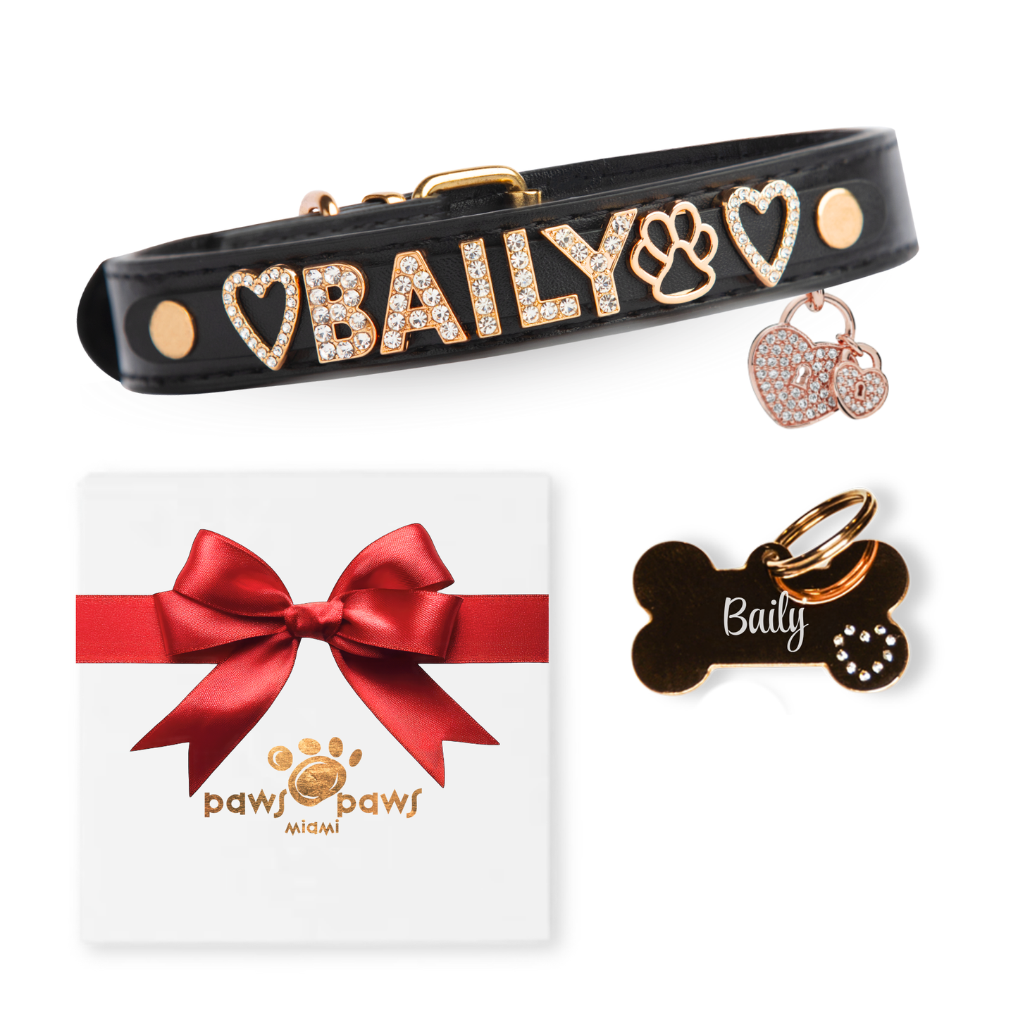 Deluxe Sparkle Gift Set – Collar, ID Tag, Pendant Charm & Gift Box