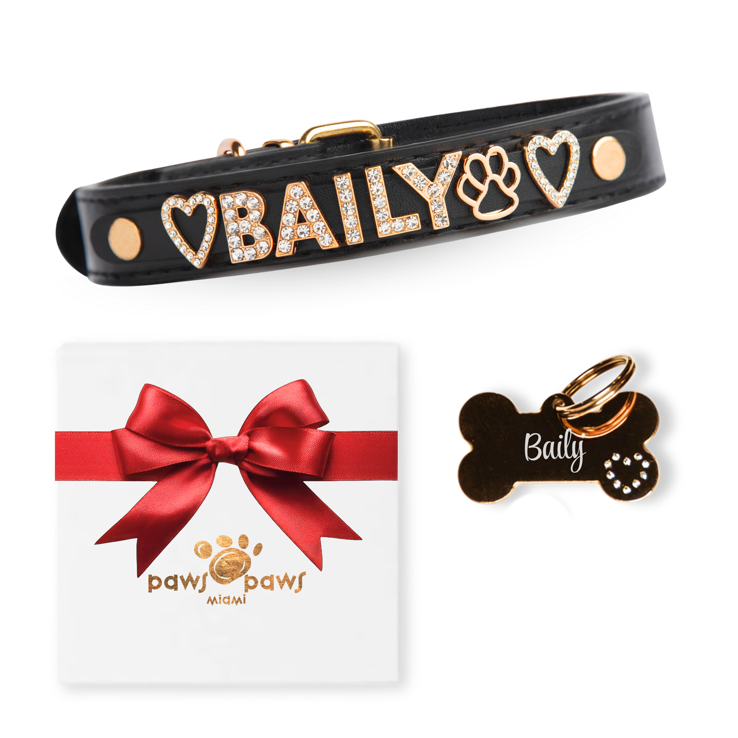 Classic Sparkle Gift Set – Collar, Engraved Tag & Gift Box