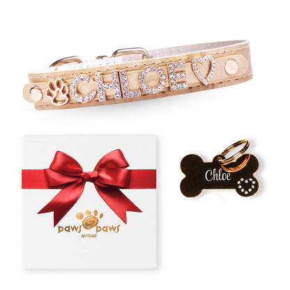 Classic Sparkle Gift Set – Collar, Engraved Tag & Gift Box