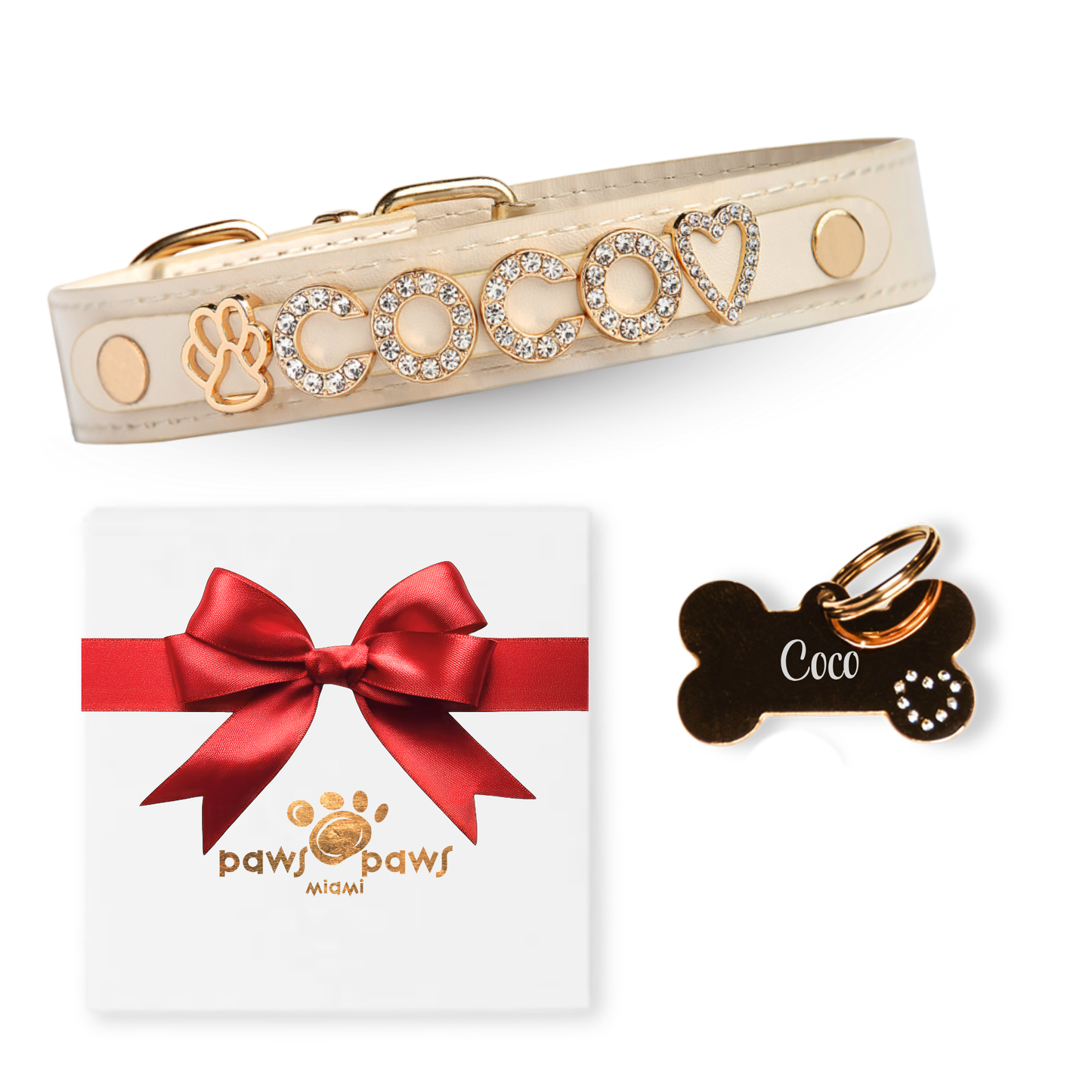 Classic Sparkle Gift Set – Collar, Engraved Tag & Gift Box