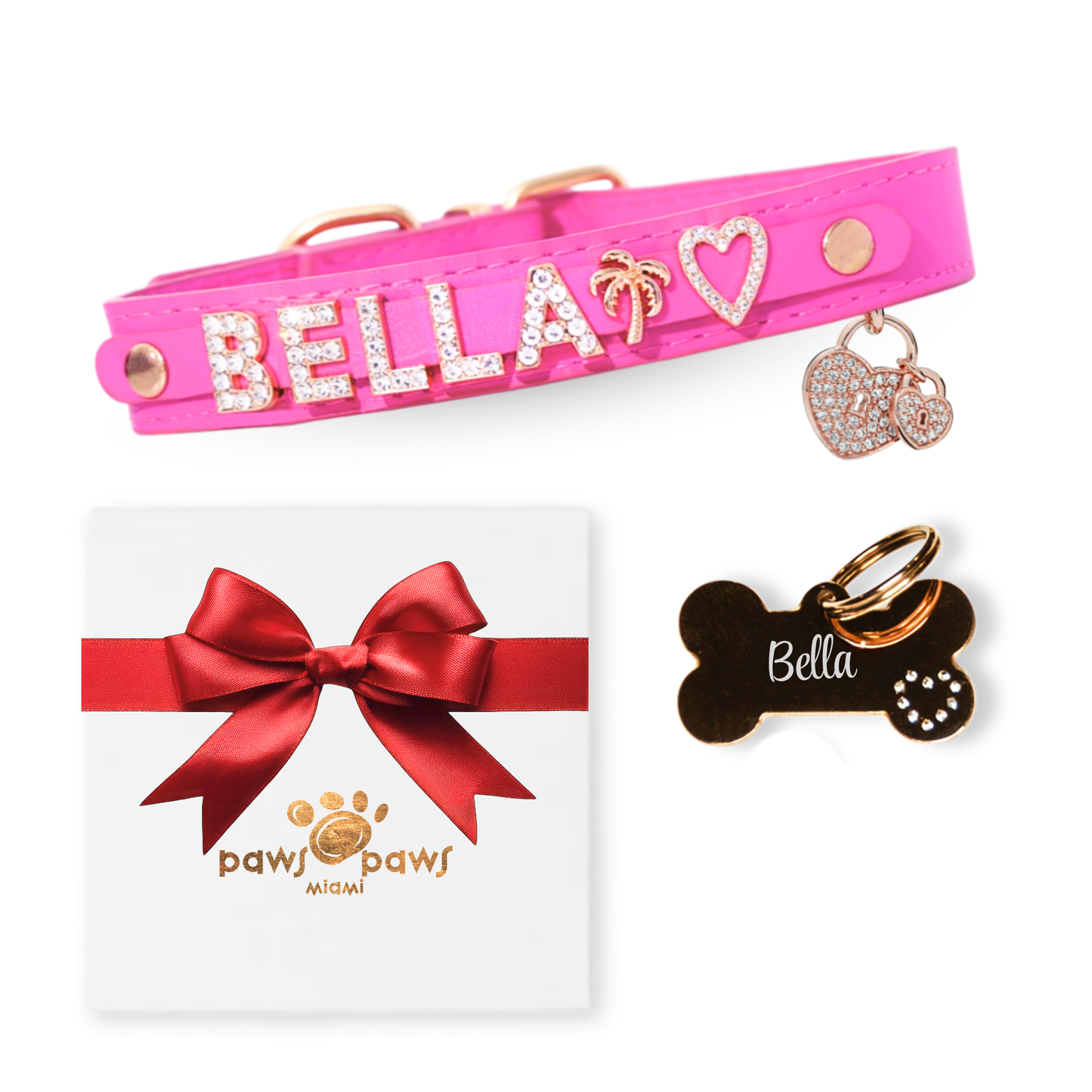 Deluxe Sparkle Gift Set – Collar, ID Tag, Pendant Charm & Gift Box