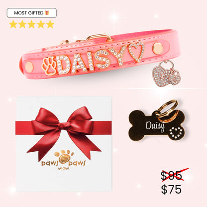 Deluxe Sparkle Gift Set – Collar, ID Tag, Pendant Charm & Gift Box