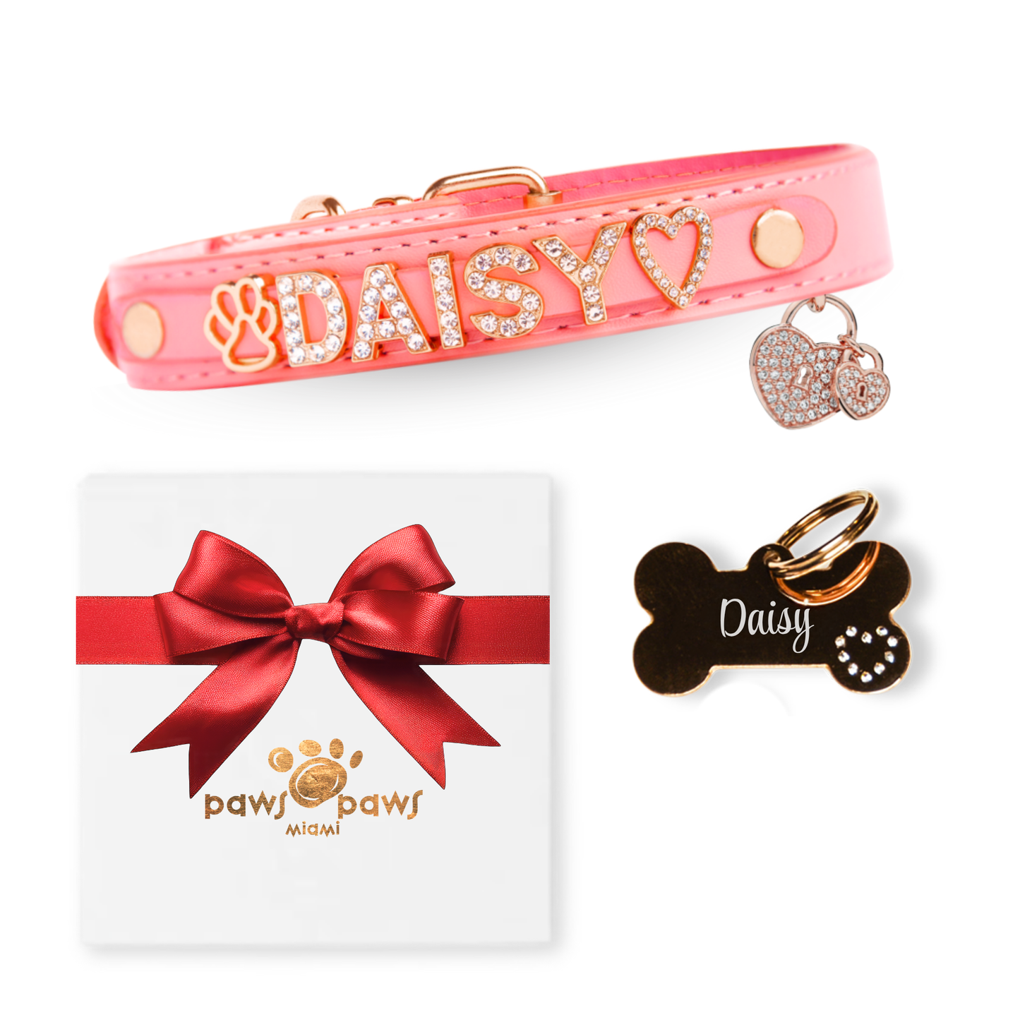 Deluxe Sparkle Gift Set – Collar, ID Tag, Pendant Charm & Gift Box
