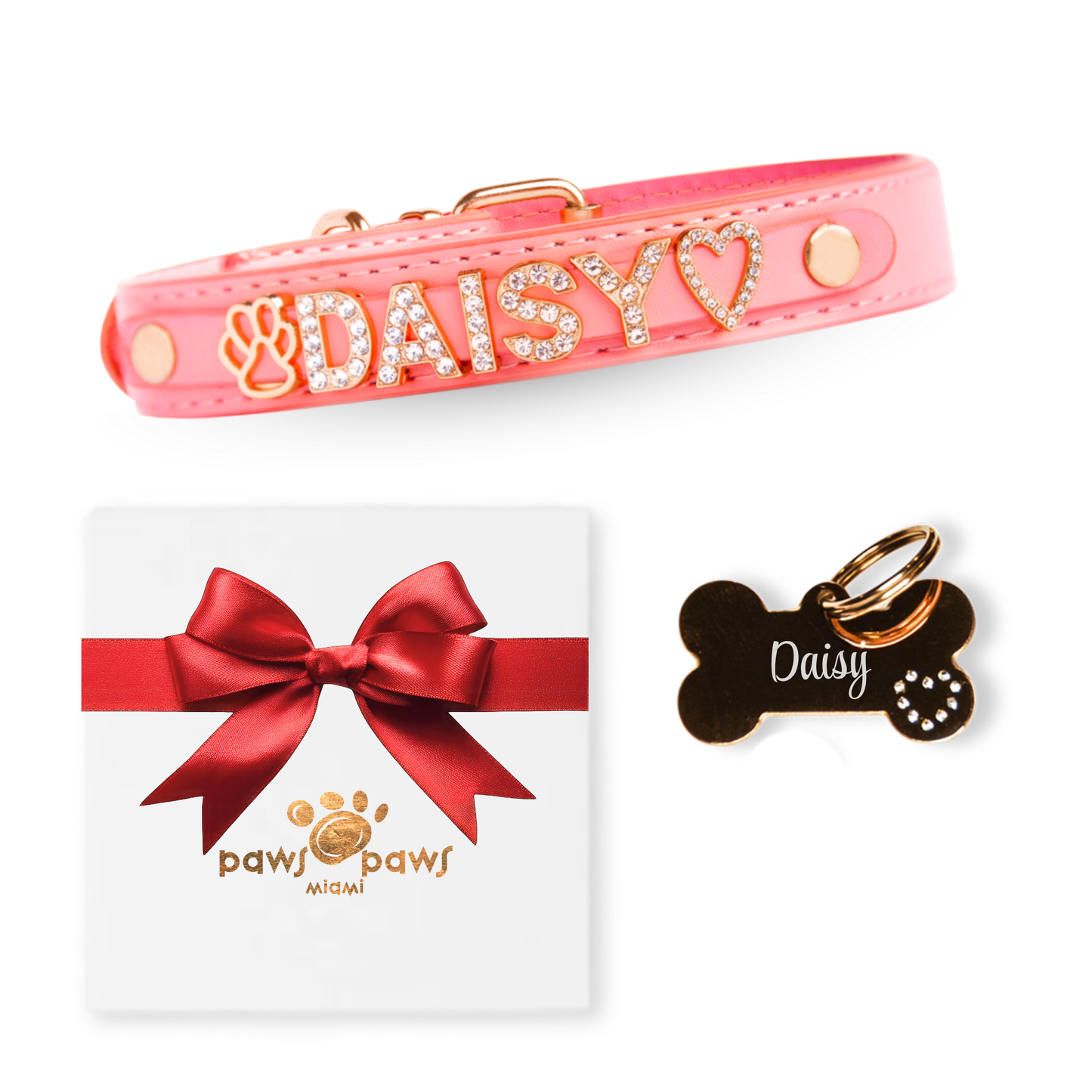 Classic Sparkle Gift Set – Collar, Engraved Tag & Gift Box