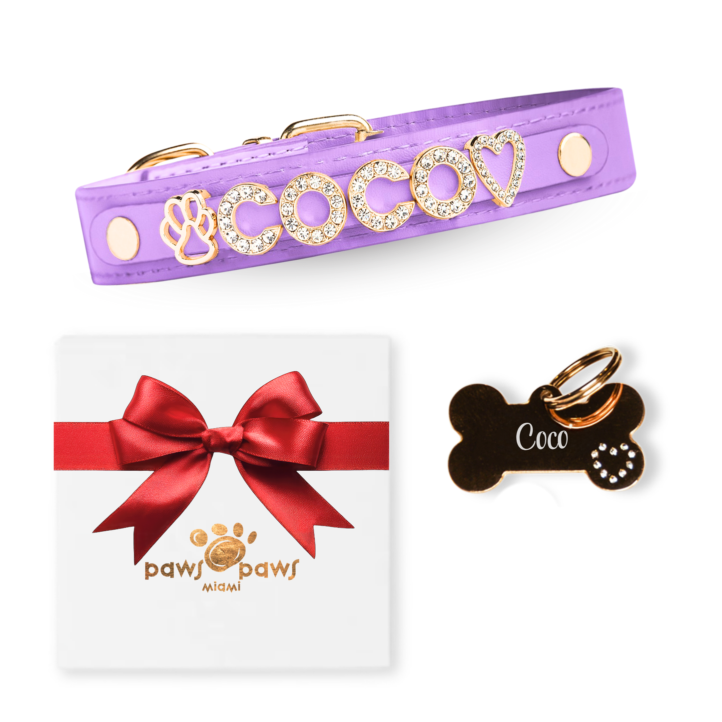 Classic Sparkle Gift Set – Collar, Engraved Tag & Gift Box