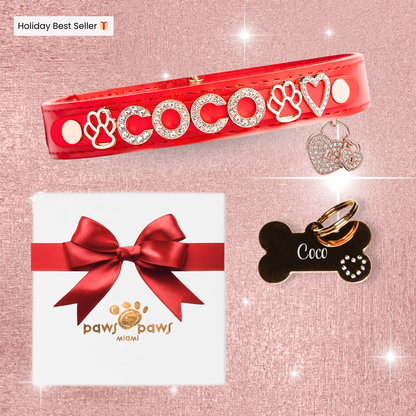Deluxe Sparkle Gift Set – Collar, ID Tag, Pendant Charm & Gift Box