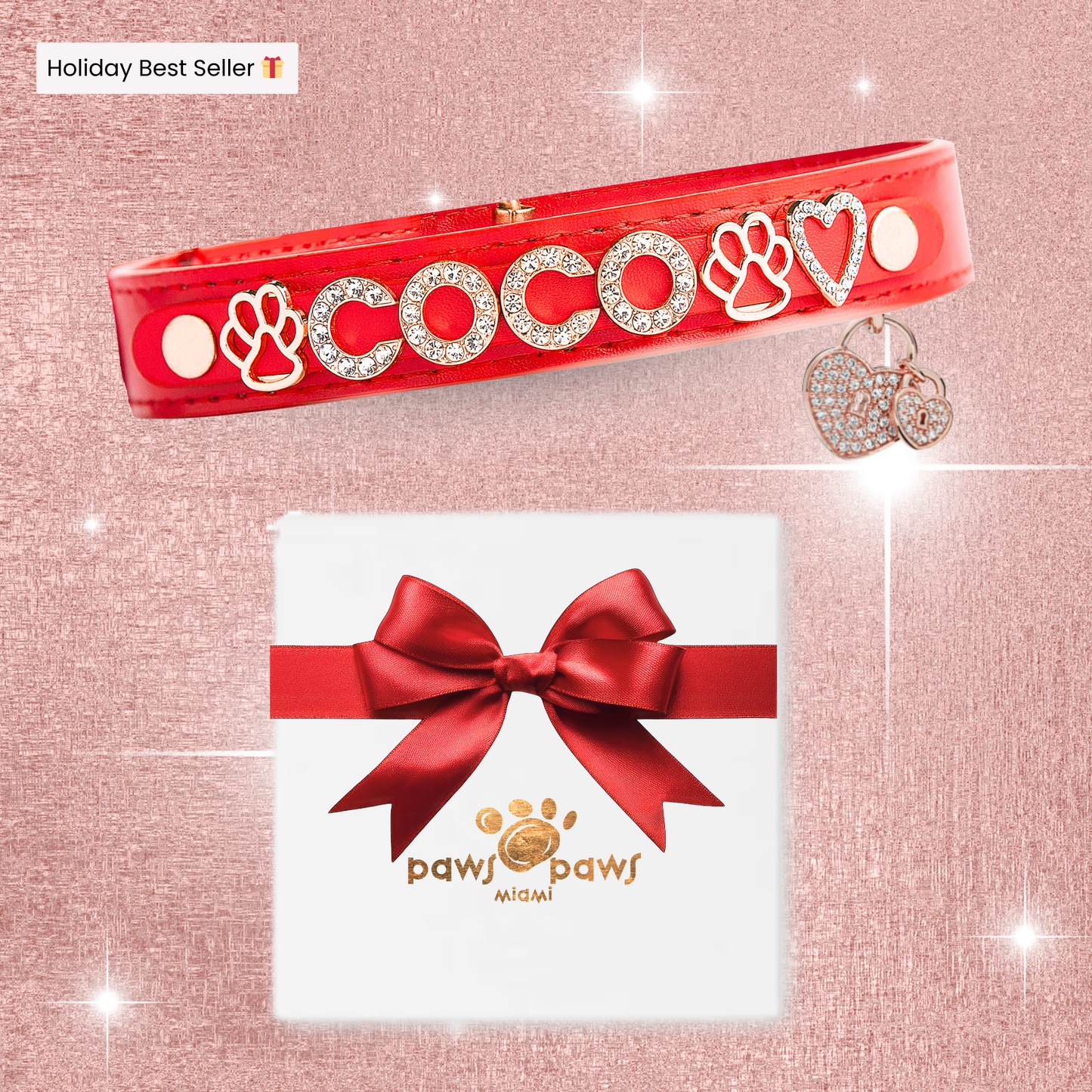 Mini Sparkle Gift Set – Collar, Heart Charm & Gift Box