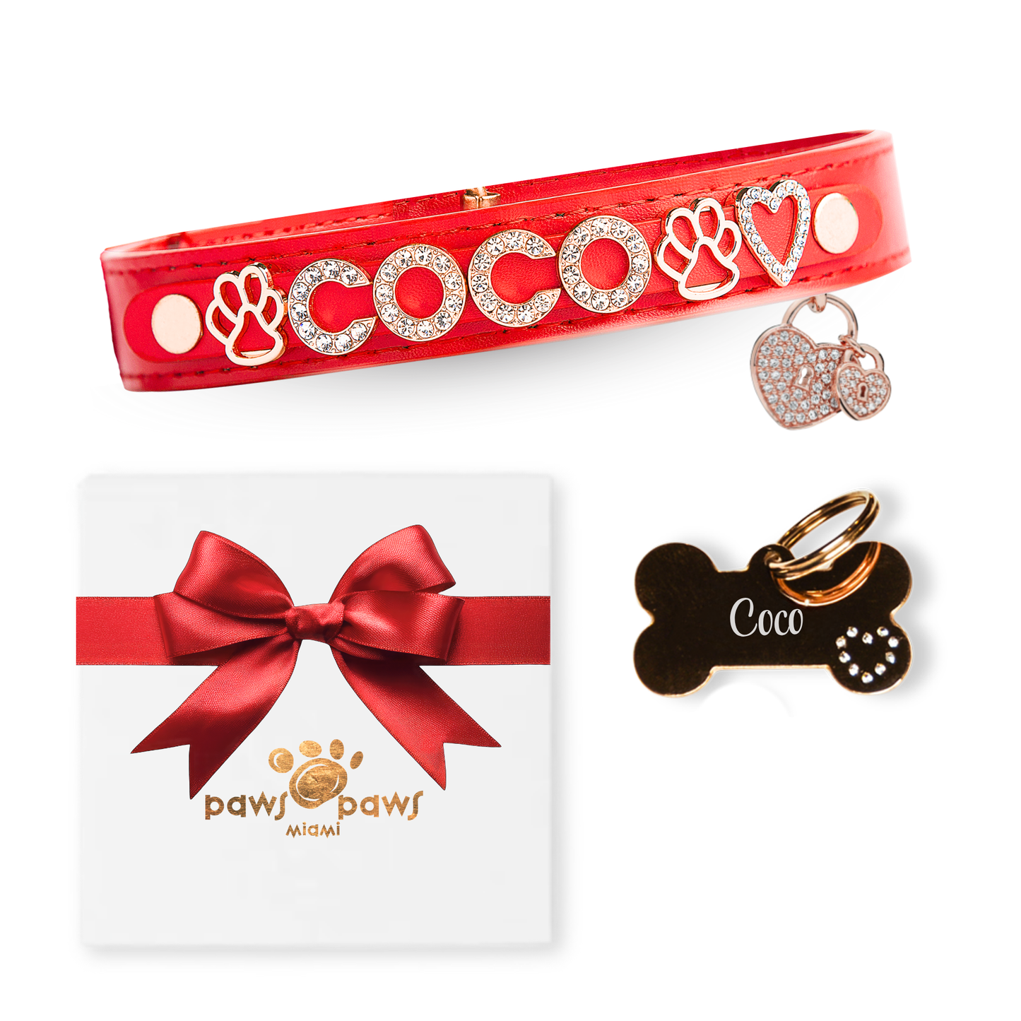 Deluxe Sparkle Gift Set – Collar, ID Tag, Pendant Charm & Gift Box