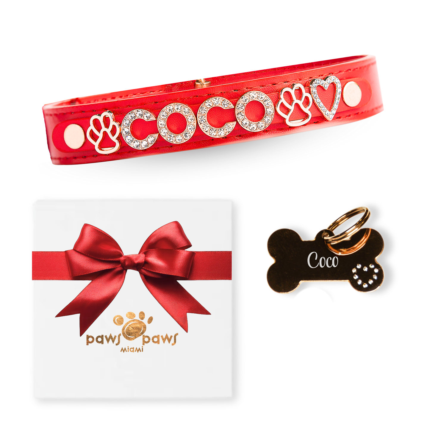 Classic Sparkle Gift Set – Collar, Engraved Tag & Gift Box