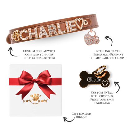 Deluxe Sparkle Gift Set – Collar, ID Tag, Pendant Charm & Gift Box
