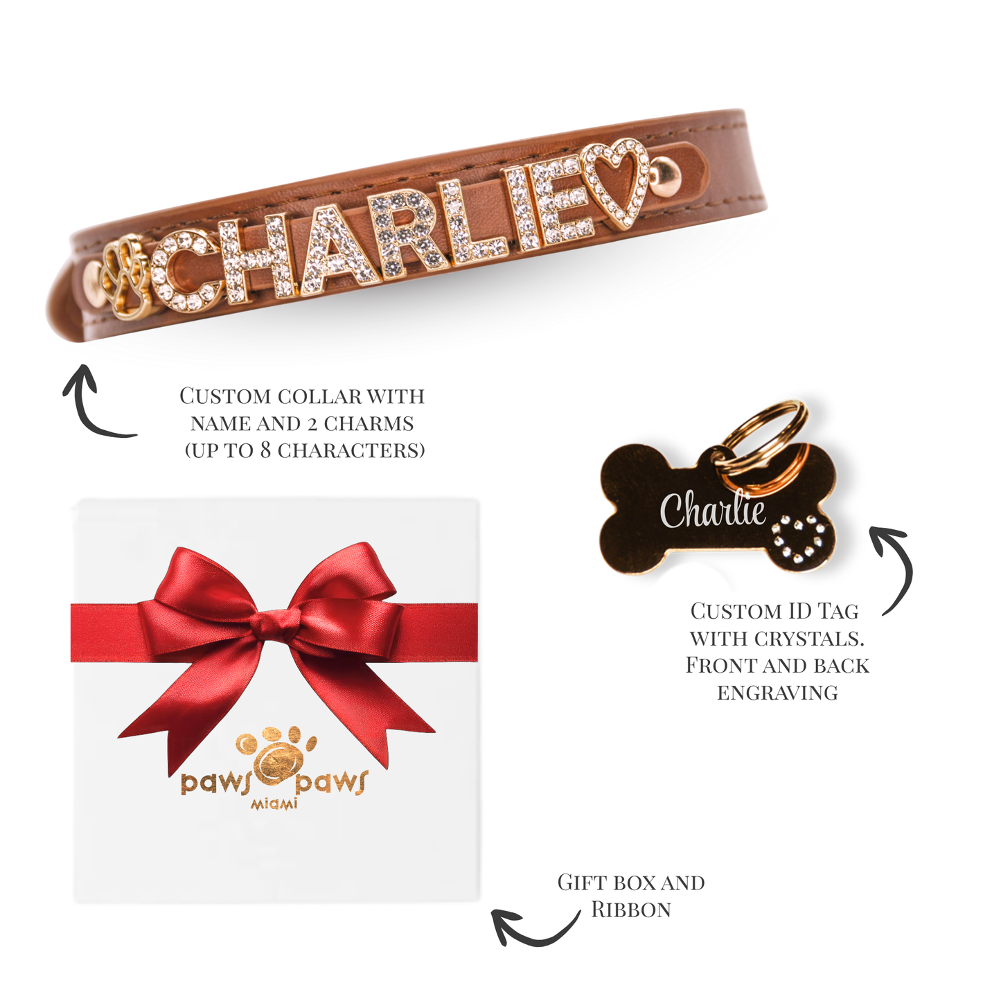 Classic Sparkle Gift Set – Collar, Engraved Tag & Gift Box