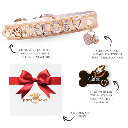 Deluxe Sparkle Gift Set – Collar, ID Tag, Pendant Charm & Gift Box