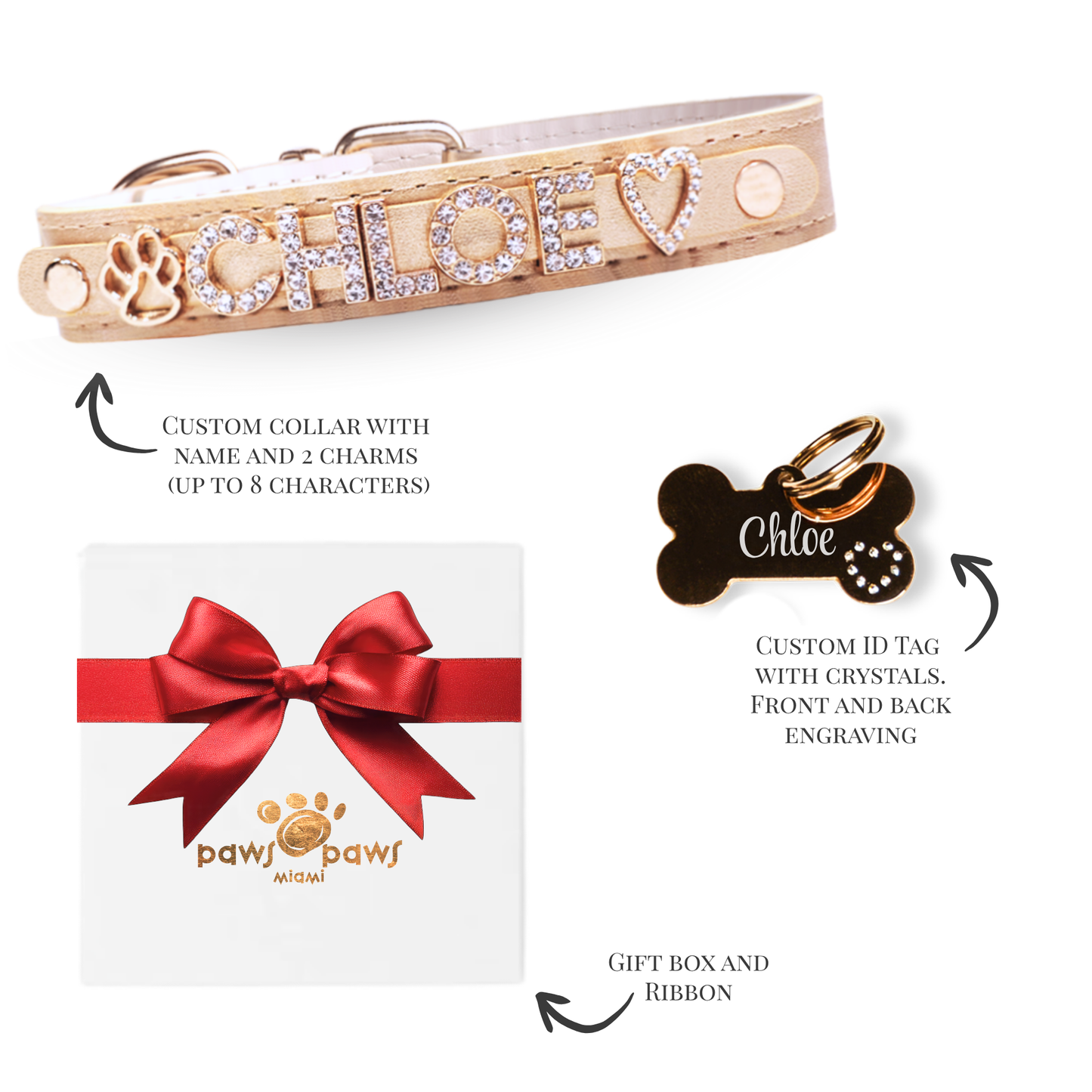 Classic Sparkle Gift Set – Collar, Engraved Tag & Gift Box