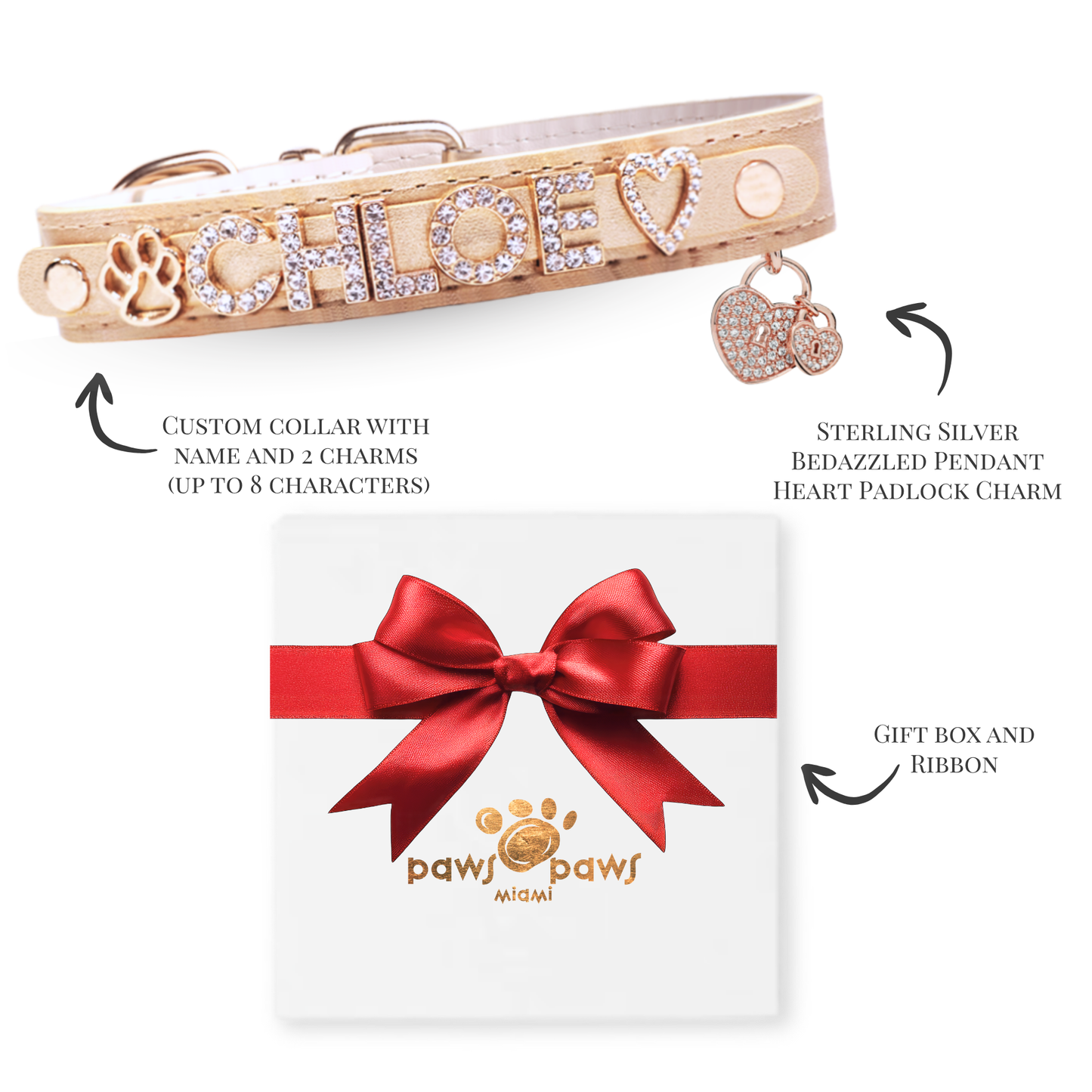 Mini Sparkle Gift Set – Collar, Heart Charm & Gift Box