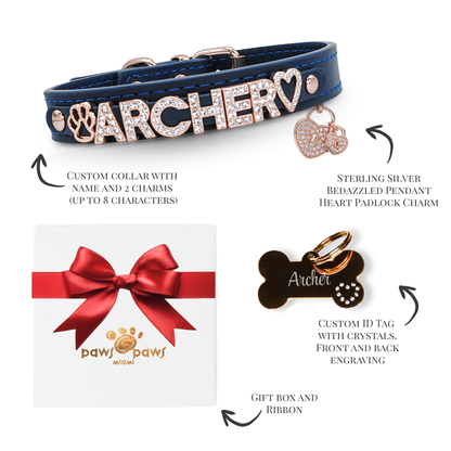 Deluxe Sparkle Gift Set – Collar, ID Tag, Pendant Charm & Gift Box