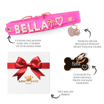 Deluxe Sparkle Gift Set – Collar, ID Tag, Pendant Charm & Gift Box