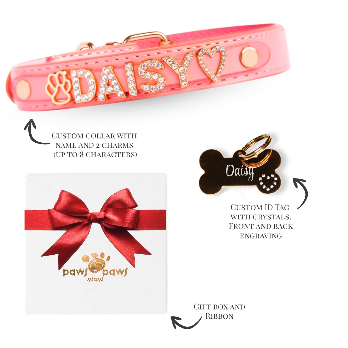 Classic Sparkle Gift Set – Collar, Engraved Tag & Gift Box