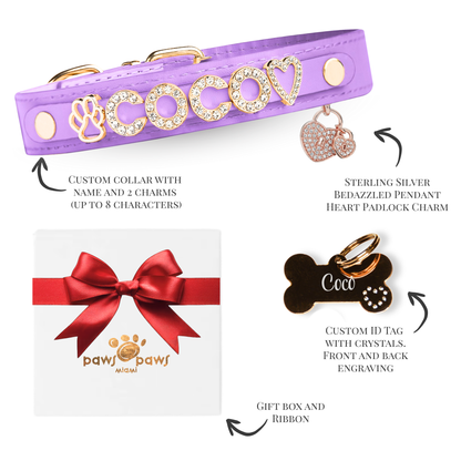 Deluxe Sparkle Gift Set – Collar, ID Tag, Pendant Charm & Gift Box