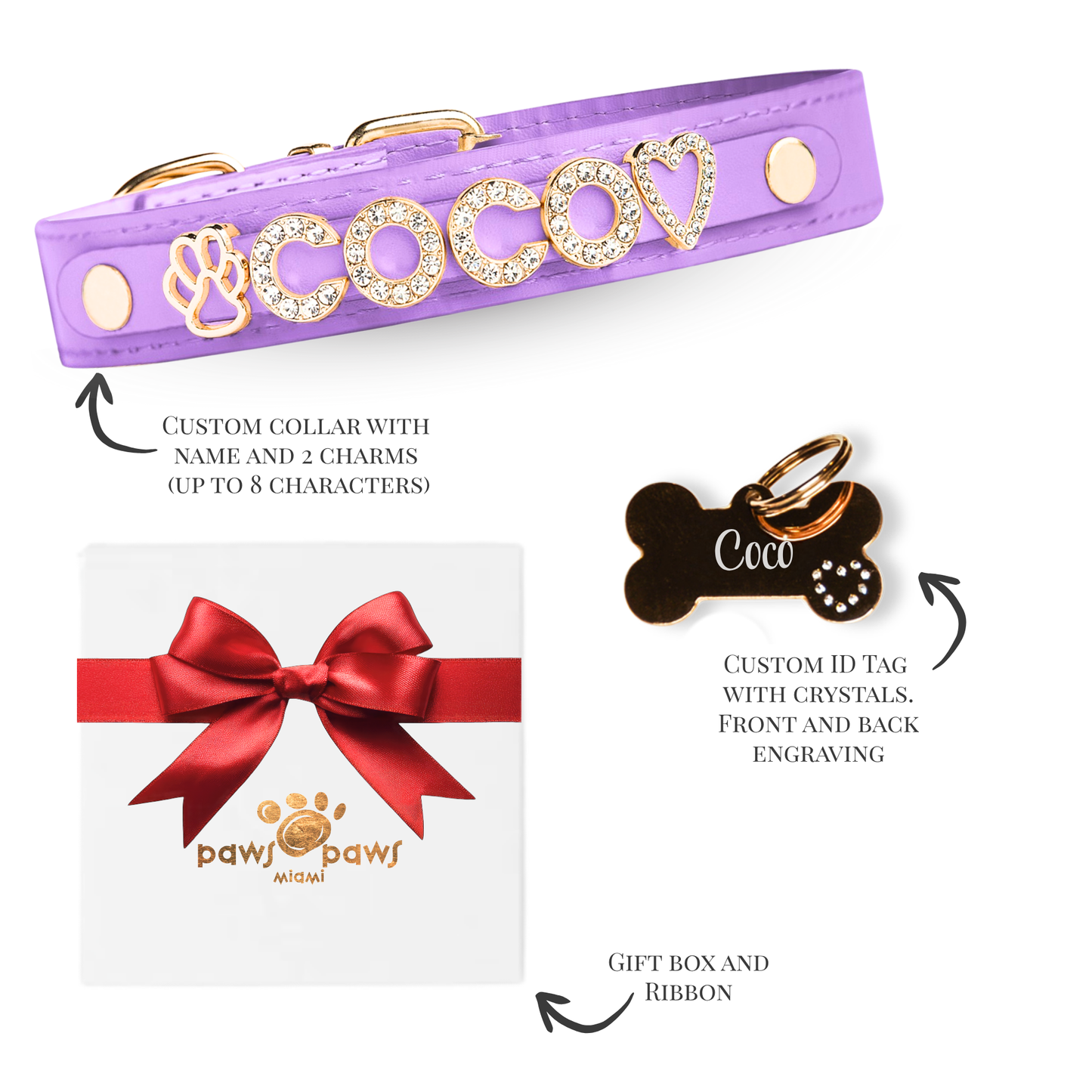 Classic Sparkle Gift Set – Collar, Engraved Tag & Gift Box