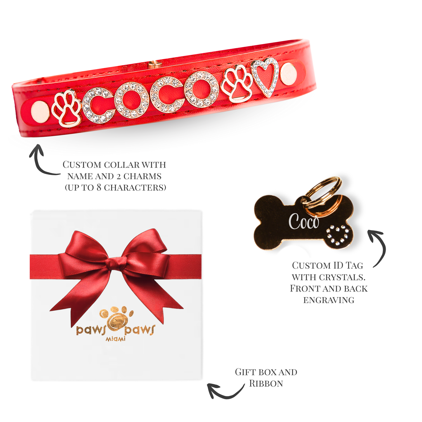 Classic Sparkle Gift Set – Collar, Engraved Tag & Gift Box