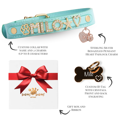 Deluxe Sparkle Gift Set – Collar, ID Tag, Pendant Charm & Gift Box