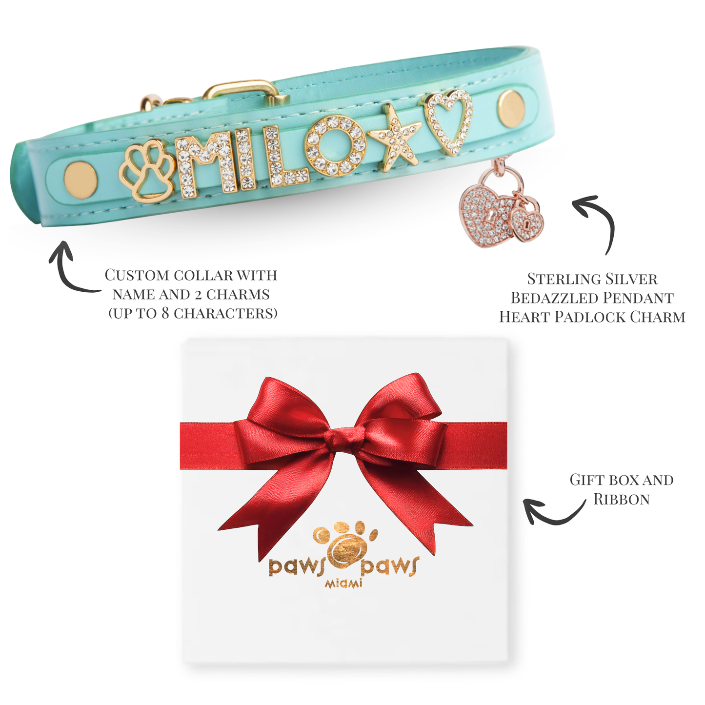 Mini Sparkle Gift Set – Collar, Heart Charm & Gift Box