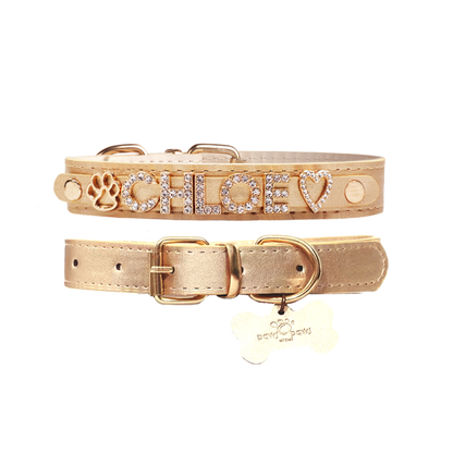 Paws Paws Miami Custom Collar for Girl Dogs Gold